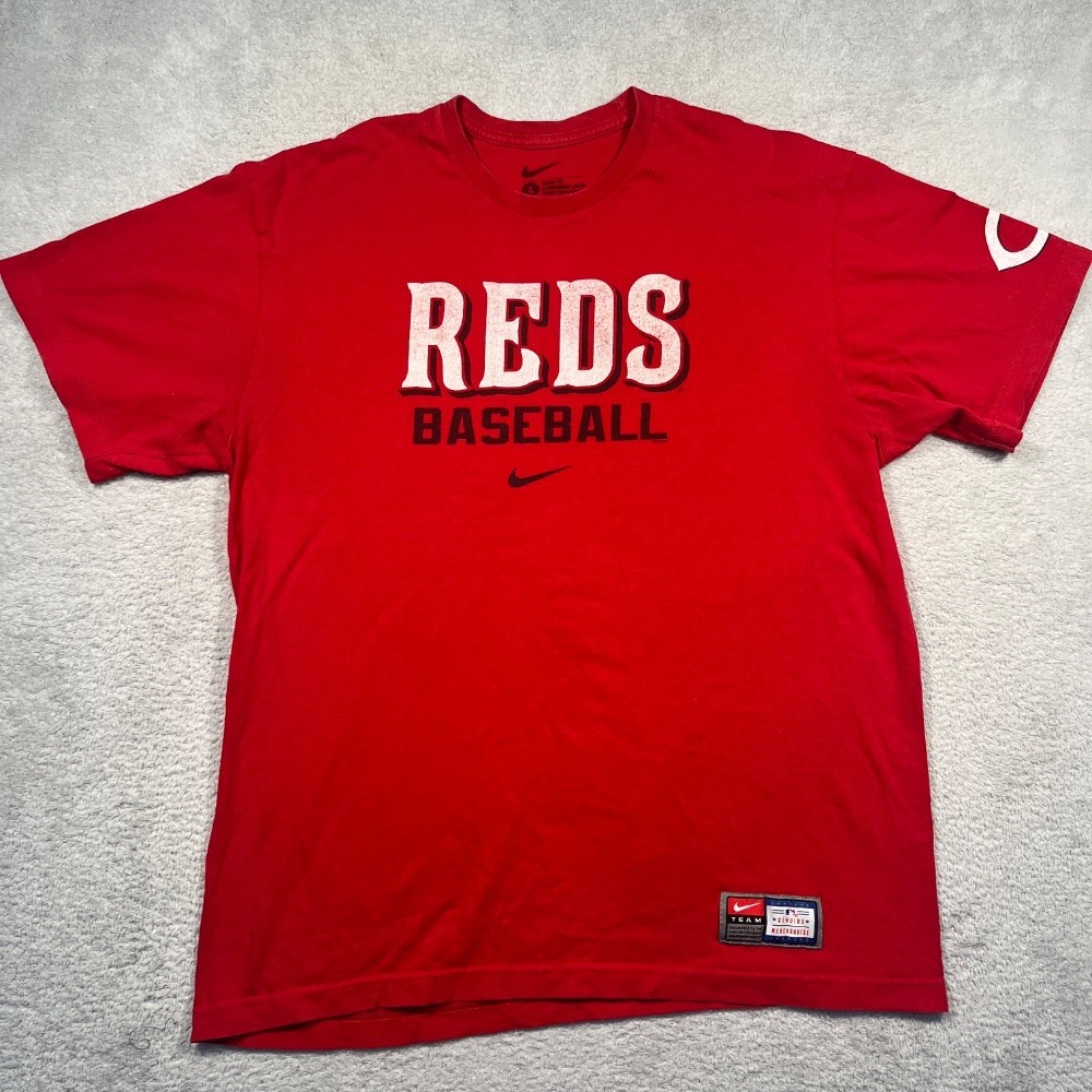 Y2K Nike Team Cincinnati Reds Baseball T-Shirt MLB Team‎ Graphic Tee Mens Large